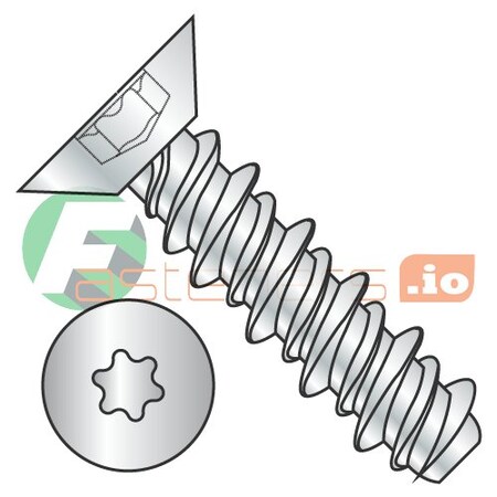 Newport Fasteners Thread Cutting Screw, #10 x 3/8 in, Zinc Plated Steel Flat Head Torx Drive, 10000 PK 822089